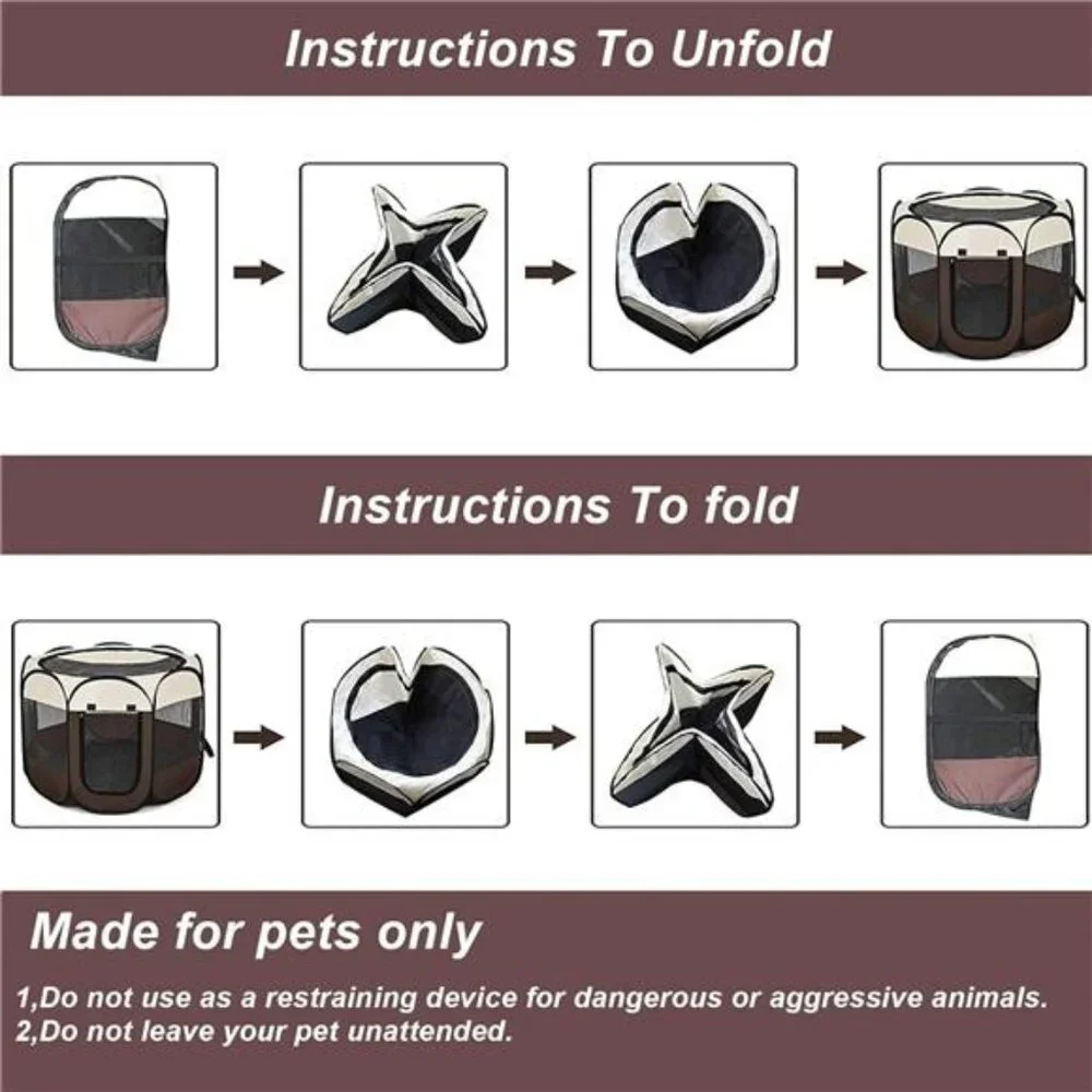 Portable Foldable Pet Dog Cat Playpen& Puppy playpen Pet Tent with Carrying Case